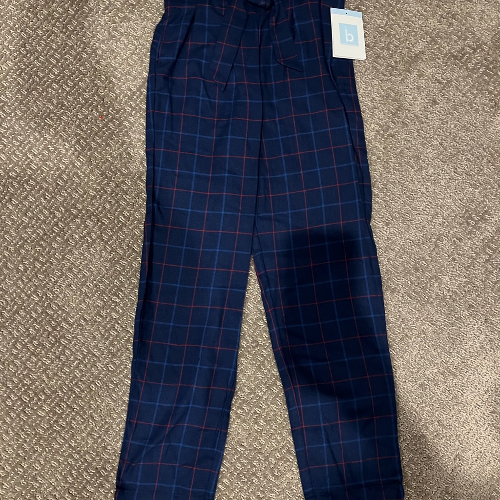 Nwt Girls Size 10, Navy Plaid, Bella Bliss Pants